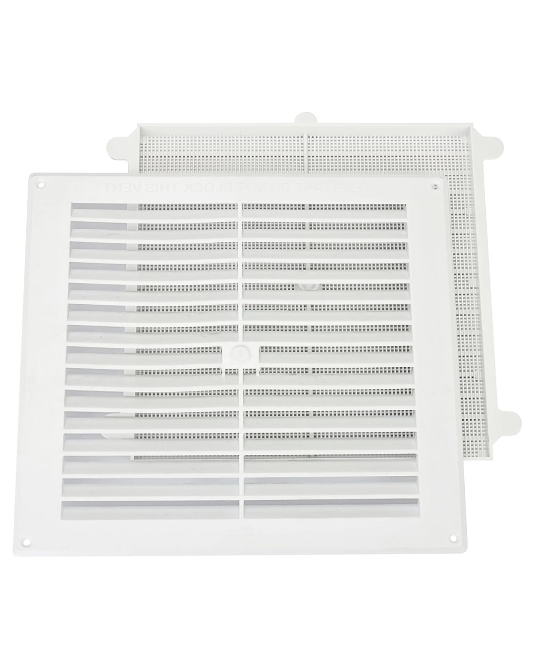 Map White Louvre Vent 229 x 229mm (9"x9") with Detachable Flyscreen Plastic Air Vent Grille for Walls & Furniture Ventilation Cover