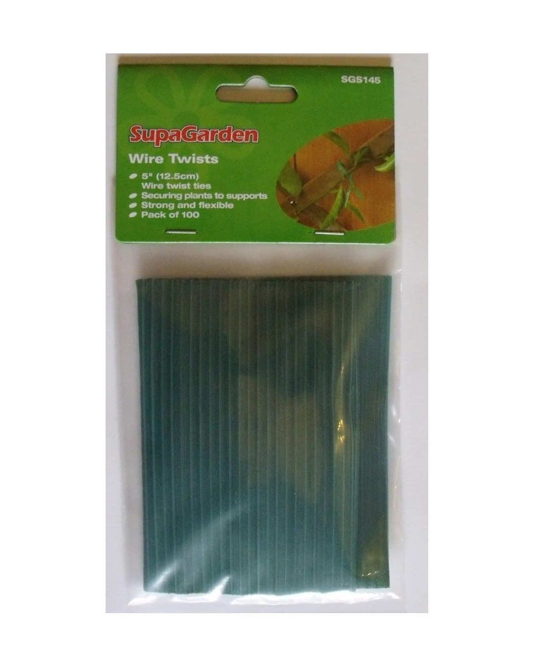 Wire Twist Ties Plastic Coated 12.5cm 5". Garden Plant Tie Pack 100