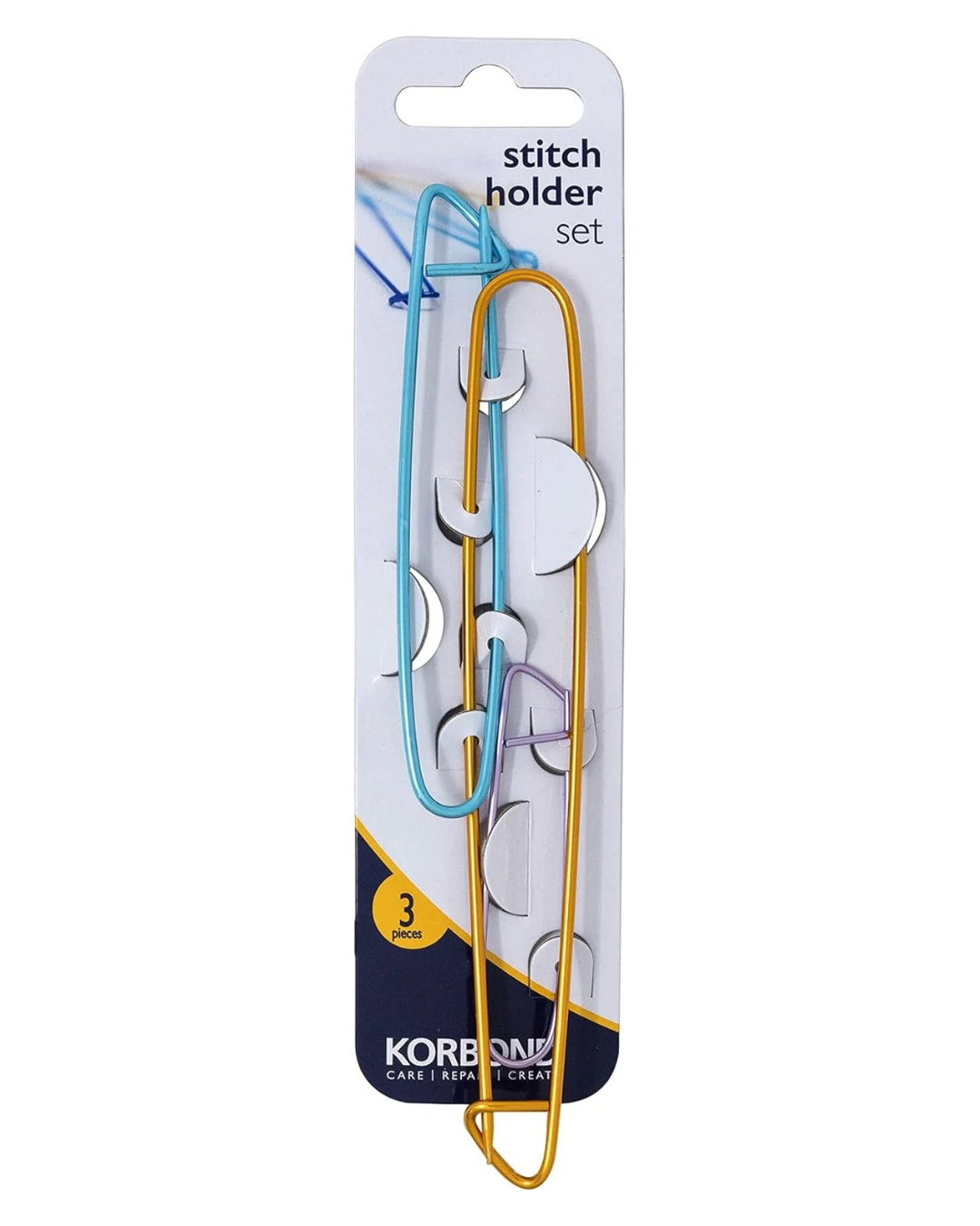 Korbond 3-Piece Stitch Holder Set, Multi-Colour