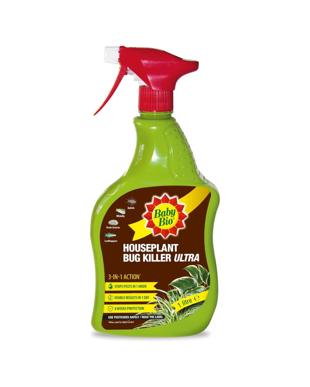 Baby Bio Houseplant Bug Killer Ultra - Fast-Acting Bug Killer Spray - Effective Insect Control for Houseplants - Protection for Houseplants, 1 Litre