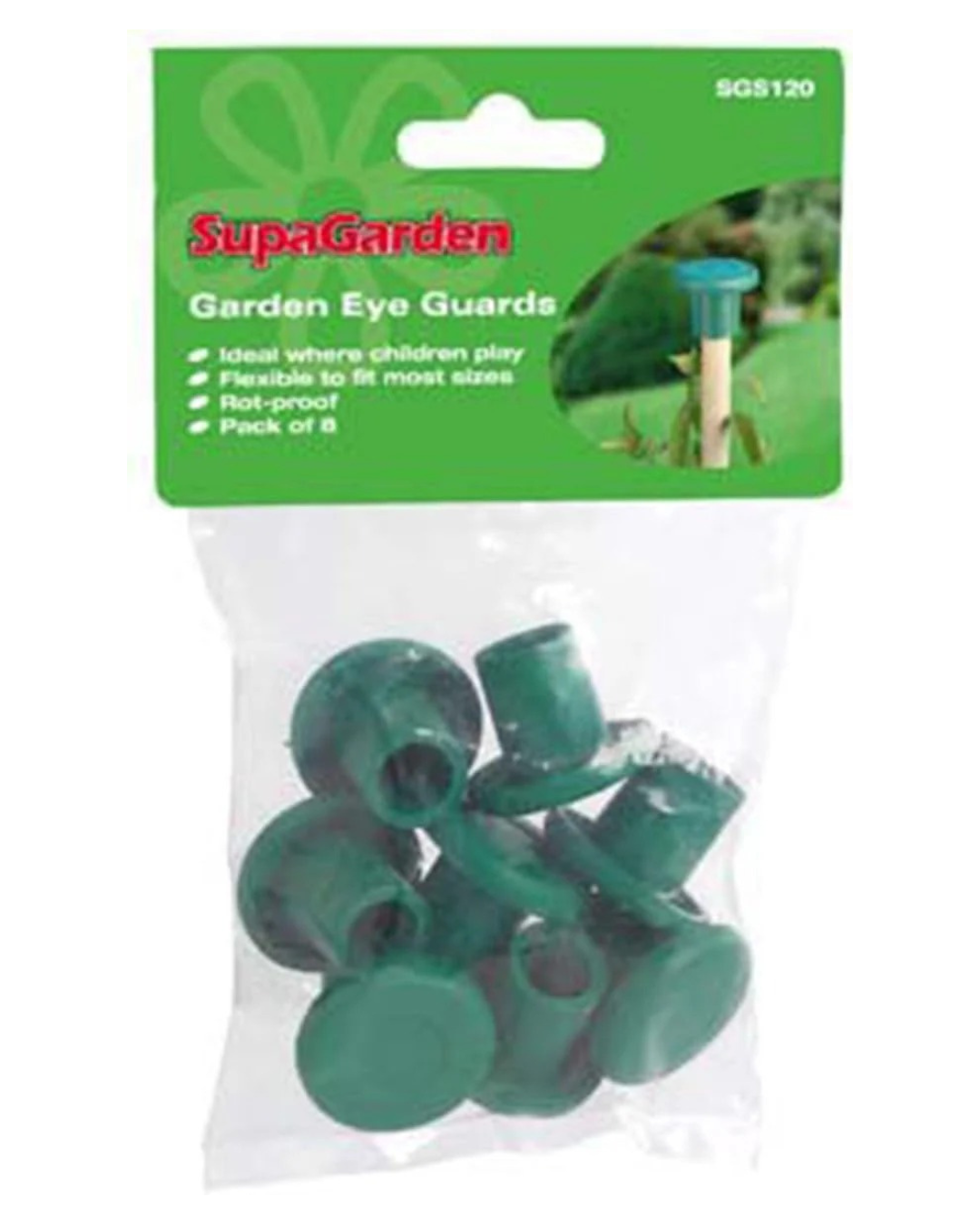 8 Quality Rubber Round Cane Caps Rot Proof Garden Eye Guard Eye Protection