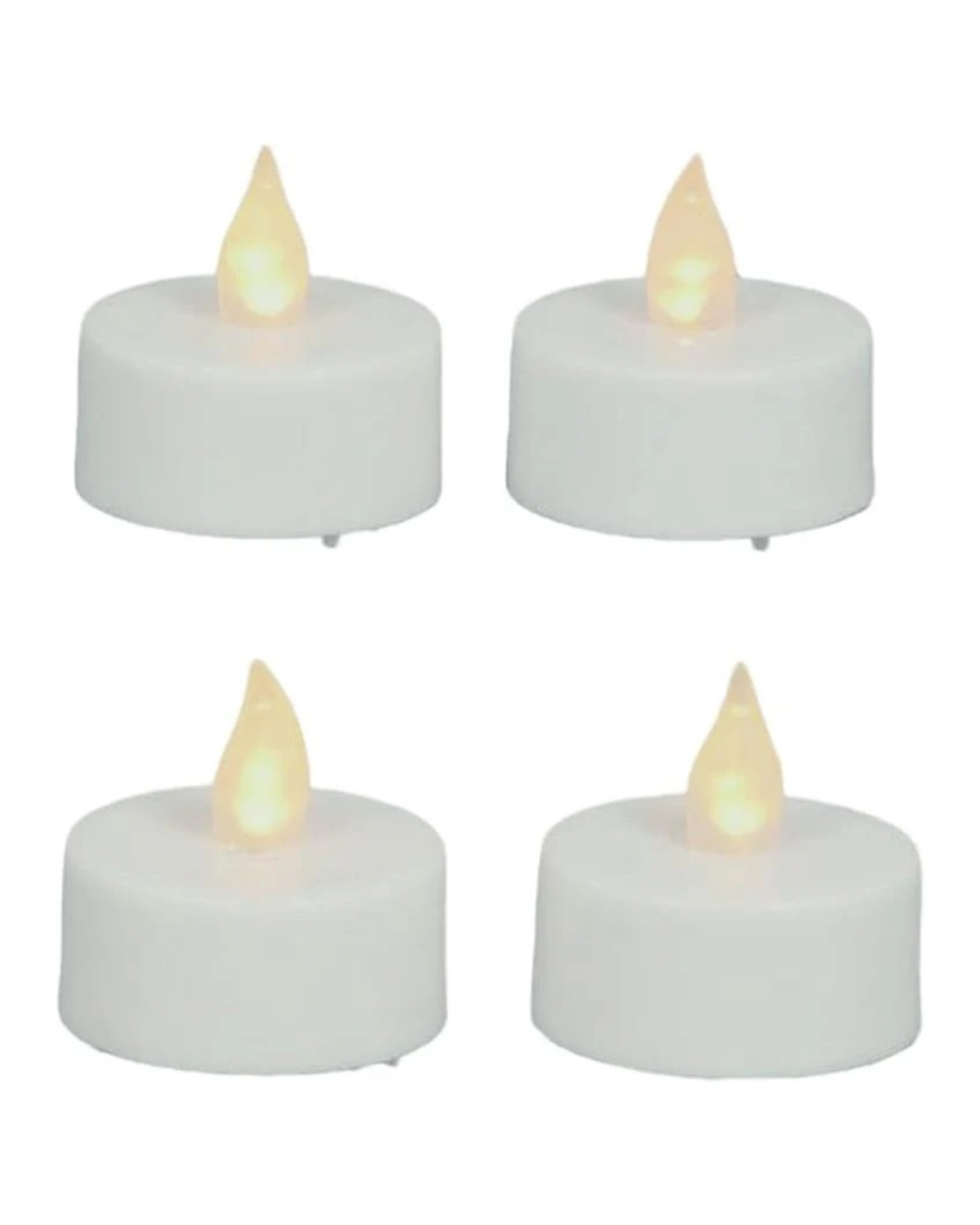 Premier White Flickering 4 Battery Tea Light Candles
