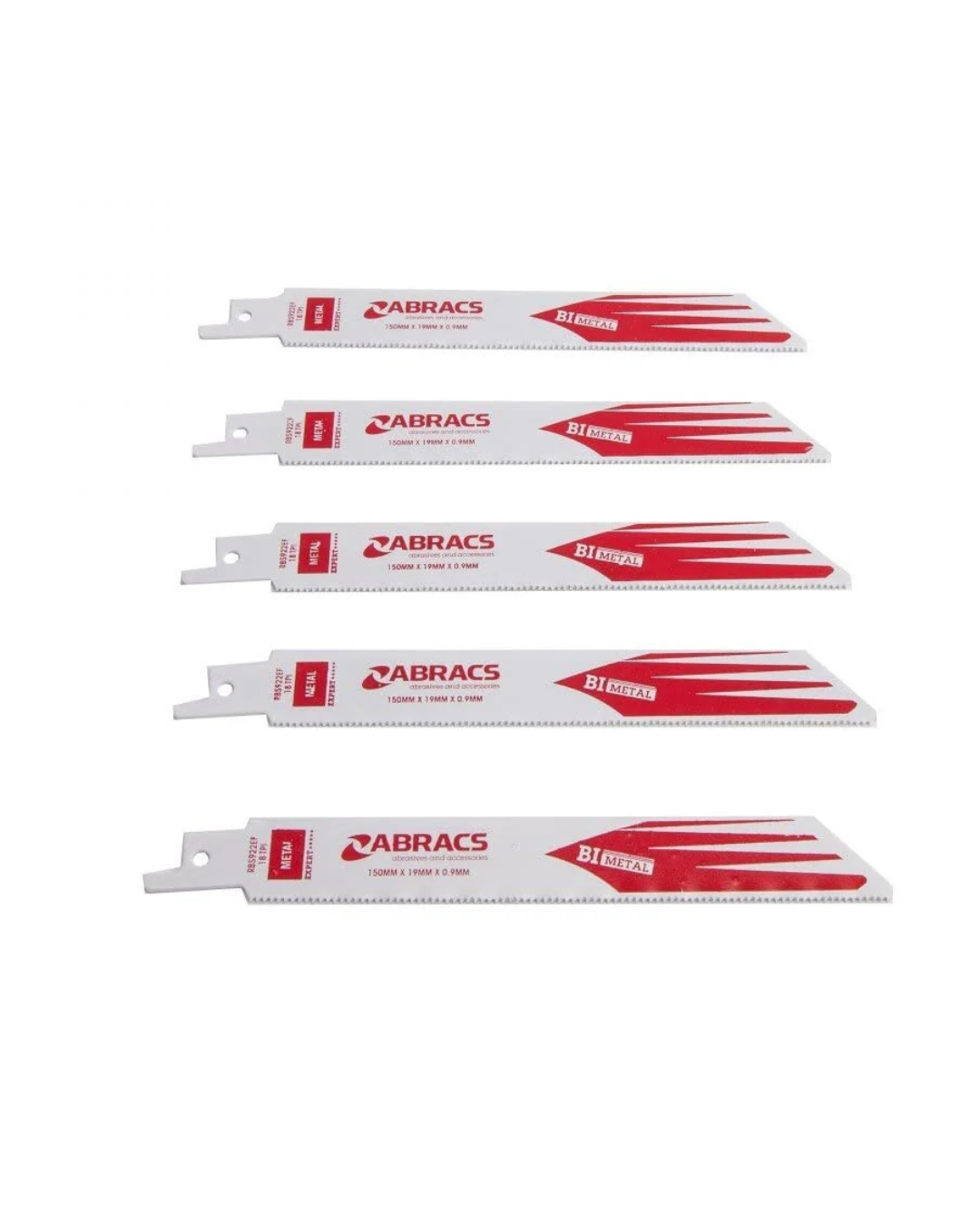 Abracs Reciprocating Saw Blade Metal Pack 5 225 x 19 x 0.9mm