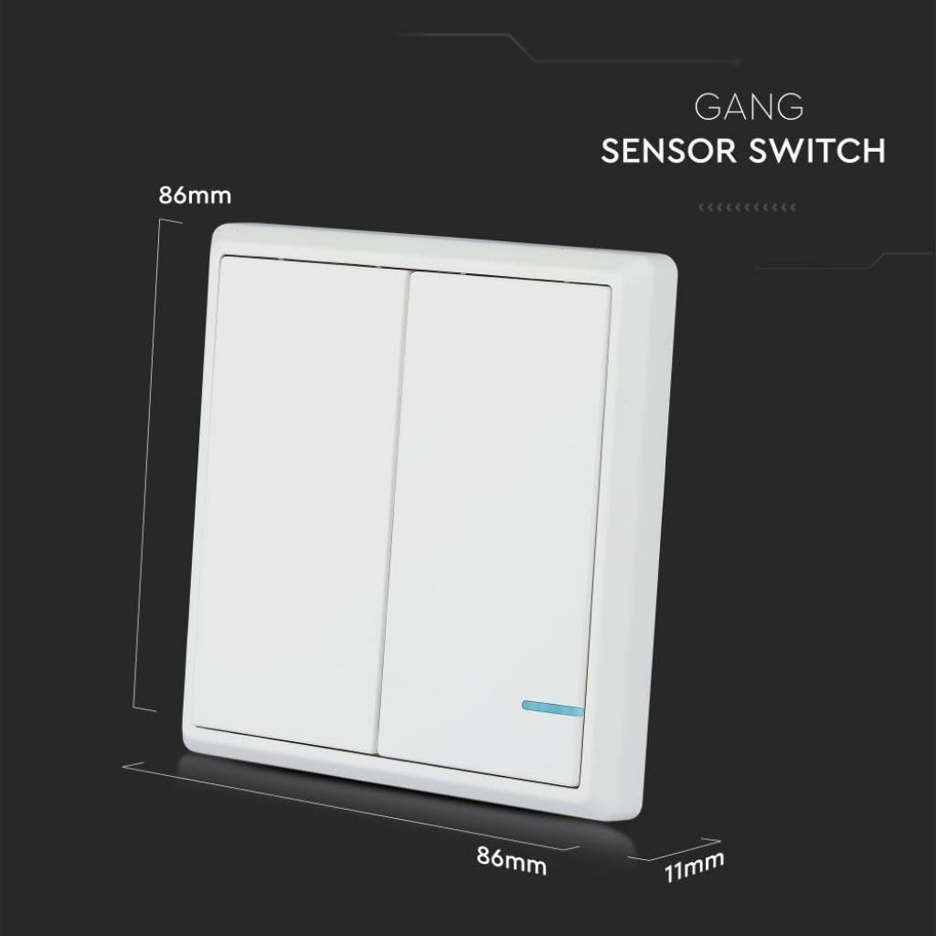 Wireless Switch with Dual Button Sensor White IP54