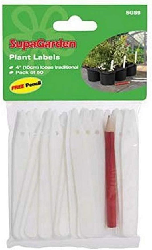 50 X Plant Labels + Pencils SupaGarden Plant Labels & Pencil (Pack of 50)