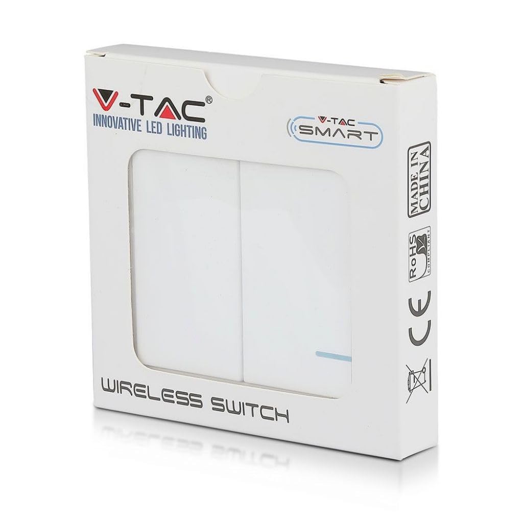 Wireless Switch with Dual Button Sensor White IP54
