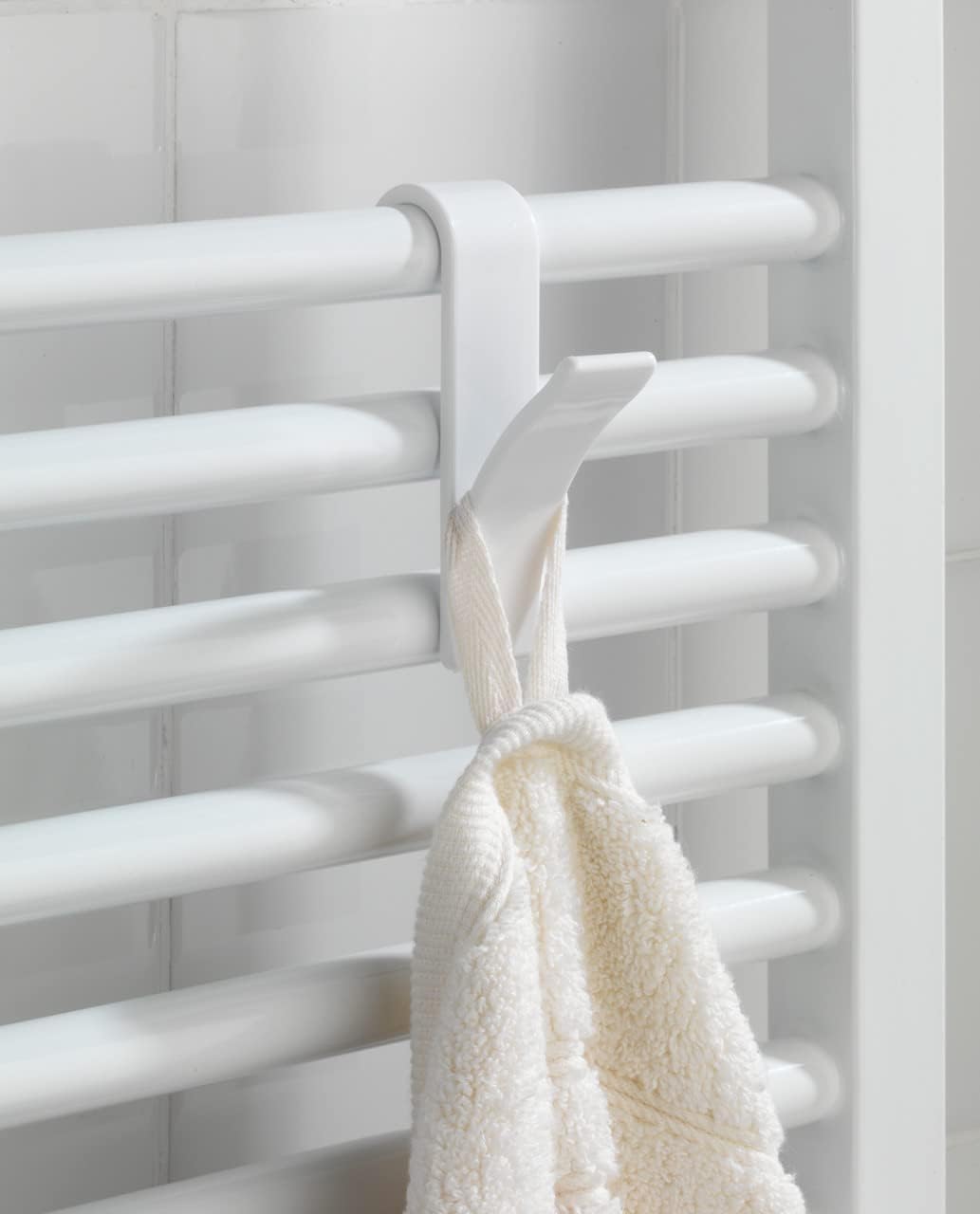 Wenko 4468160100 Hook for Towel Heaters Plastic Set of 2 / 2.5 x 10.5 x 7 cm White