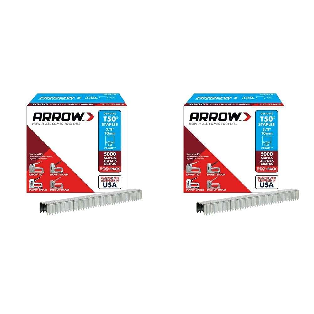 Arrow A506IP T50 Staples, Steel, 3/8 Inch (10 mm)