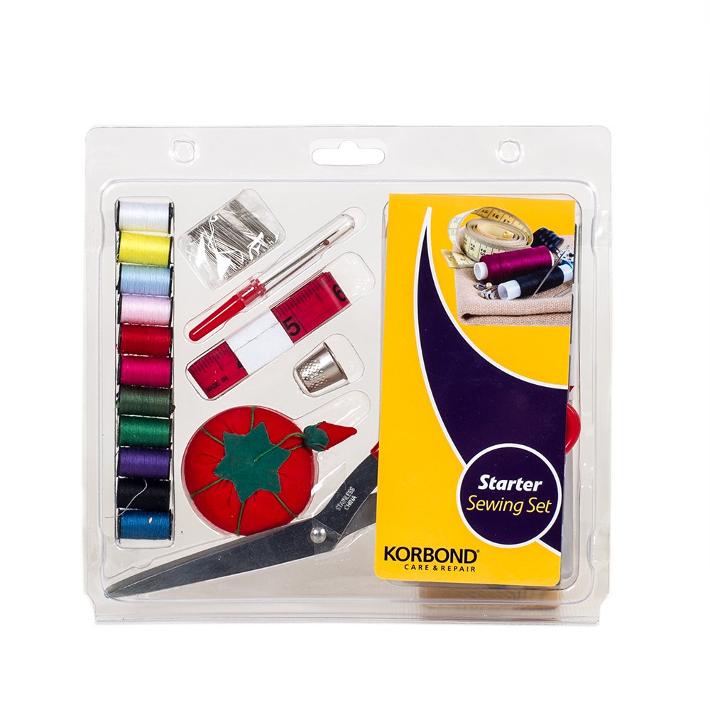 Korbond Sewing Kit - 15 Piece Essential Sewing Kit for Repairs and Projects