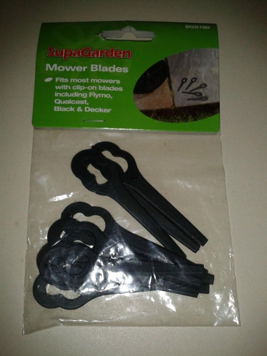 Mower Blades SupaGarden Mower Blades Plastic Pack of 10 Black & Decker Qualcast