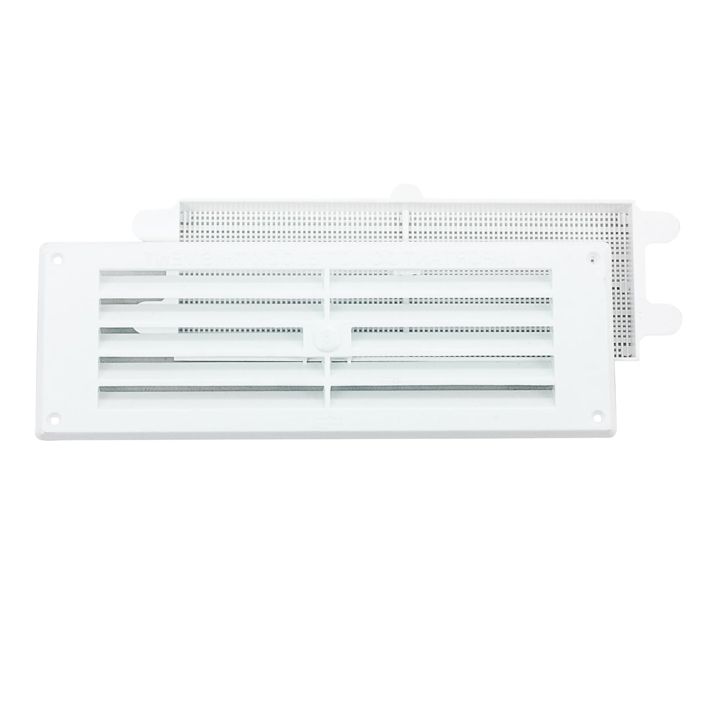 Map White Louvre Vent 229 x 229mm (9"x9") with Detachable Flyscreen Plastic Air Vent Grille for Walls & Furniture Ventilation Cover