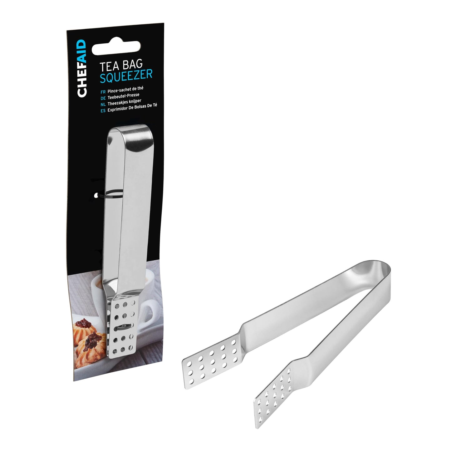 Chef Aid Tea Bag Squeezer, Traditional and Effective Design That Will Remove Tea Bags from The Mug Quickly and Easily, Stainless Steel