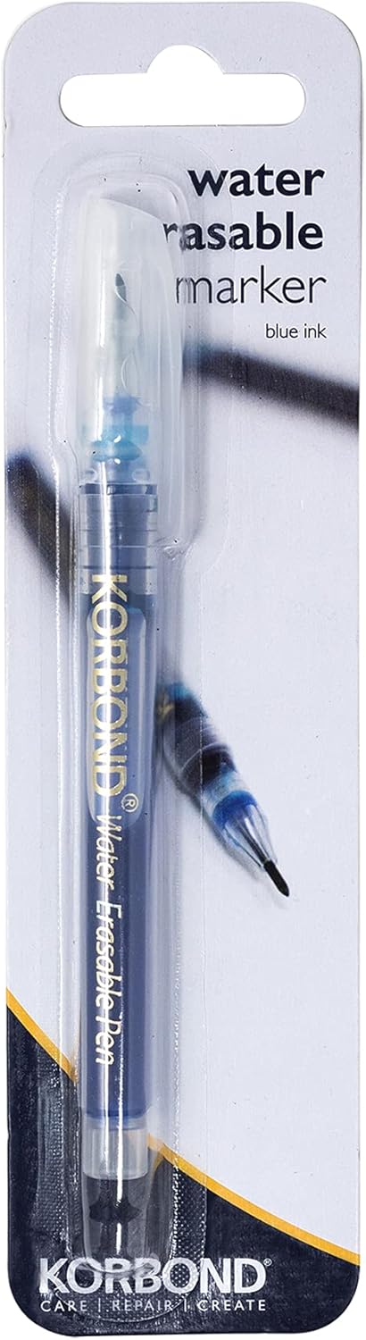 Korbond Water Erasable Marker, Blue Ink, Silver