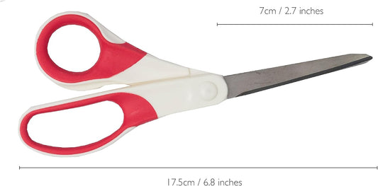 Korbond 110358 Craft 7 Inch – Soft Grip Professional, Household, Fabric, Paper Scissors. Ambidextrous – for Right & Left Handed , Silver