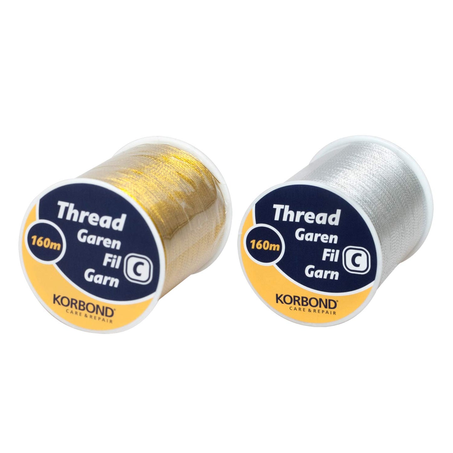 Korbond 320m Sewing Thread – 2 x 160m Spools -White Polyester – Hand and Machine Sewing