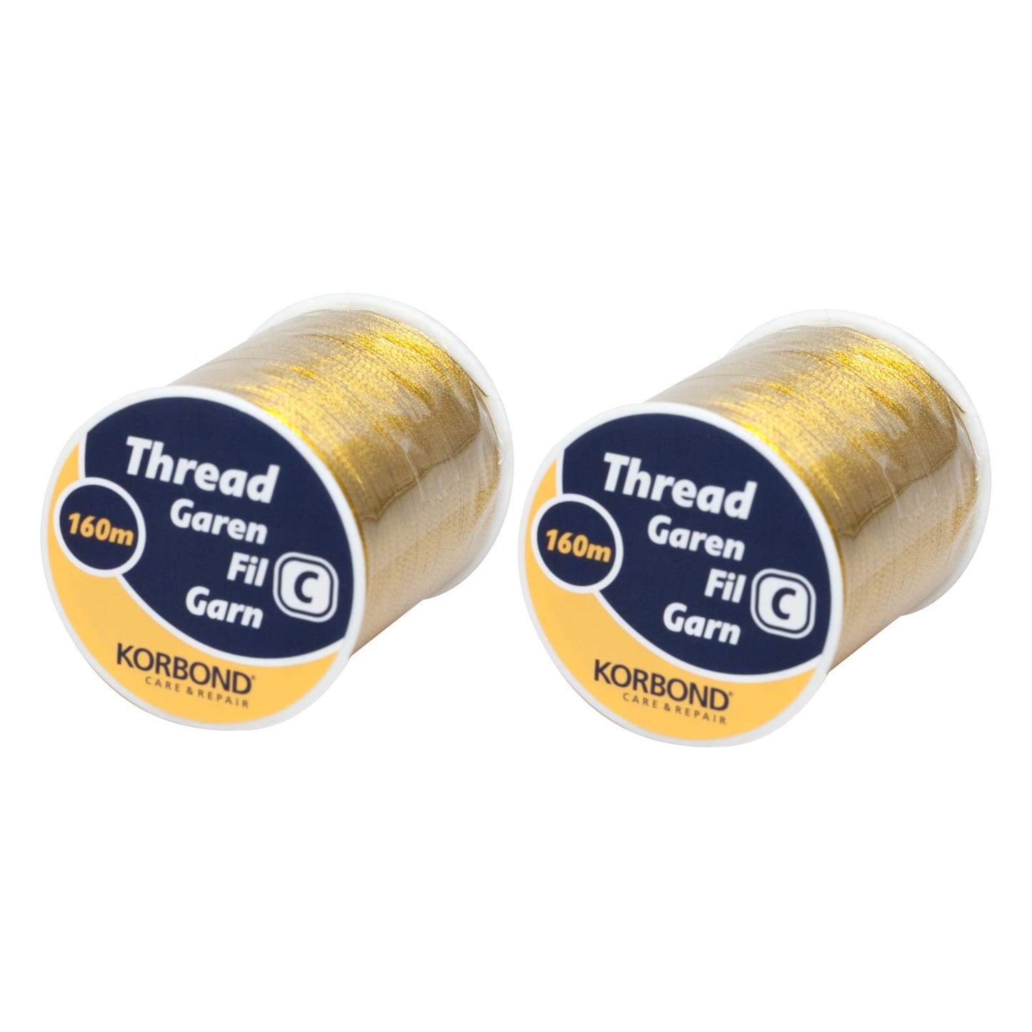 Korbond 320m Sewing Thread – 2 x 160m Spools -White Polyester – Hand and Machine Sewing