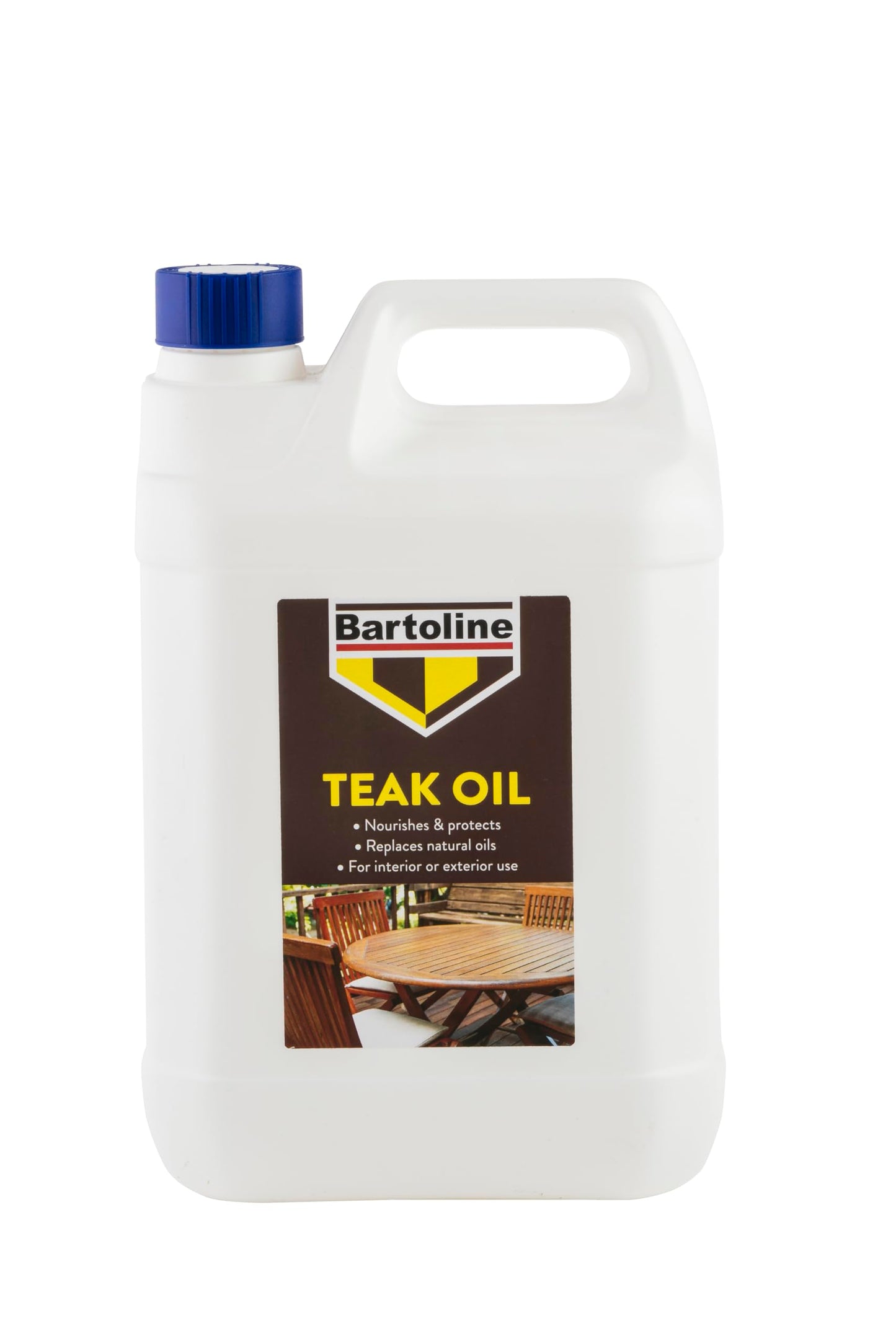 Bartoline Teak Oil 2L, Deep Penetrating Wood Oil for Outdoor and Indoor Furniture, Garden Furniture, Hardwood Protection and Teak Care