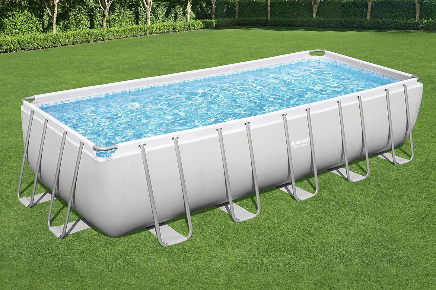 Bestway Power Steel 21' x 9' x 52" Rectangular Pool Set, Multicolor
