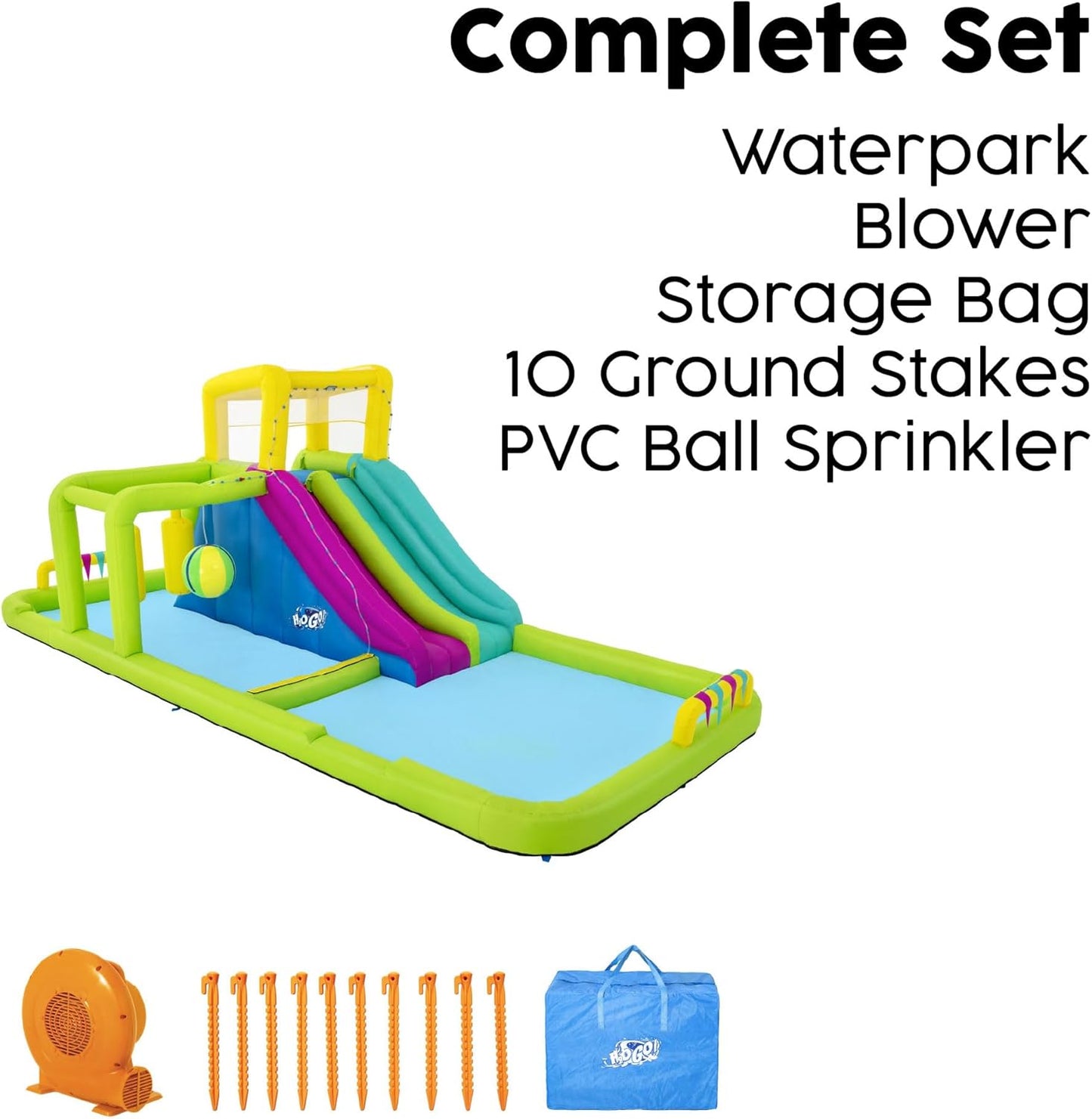 Bestway BW53387GB H2OGO Splash Course Mega Park, Inflatable Water Slide for Kids