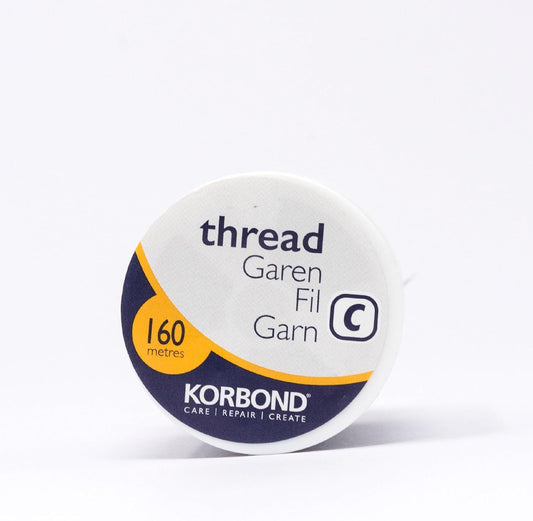Korbond 320m Sewing Thread – 2 x 160m Spools -White Polyester – Hand and Machine Sewing