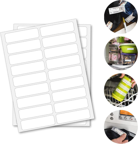 KORBOND Stick On Naming Labels, White, 36