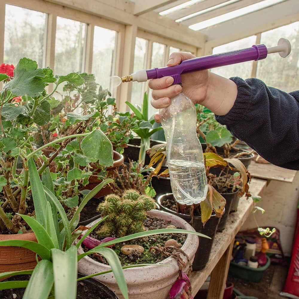 Defenders Recycled Soda Bottle Pressure Sprayer - Adjustable and Easy-to-Use, for Home, Garden and Greenhouse use