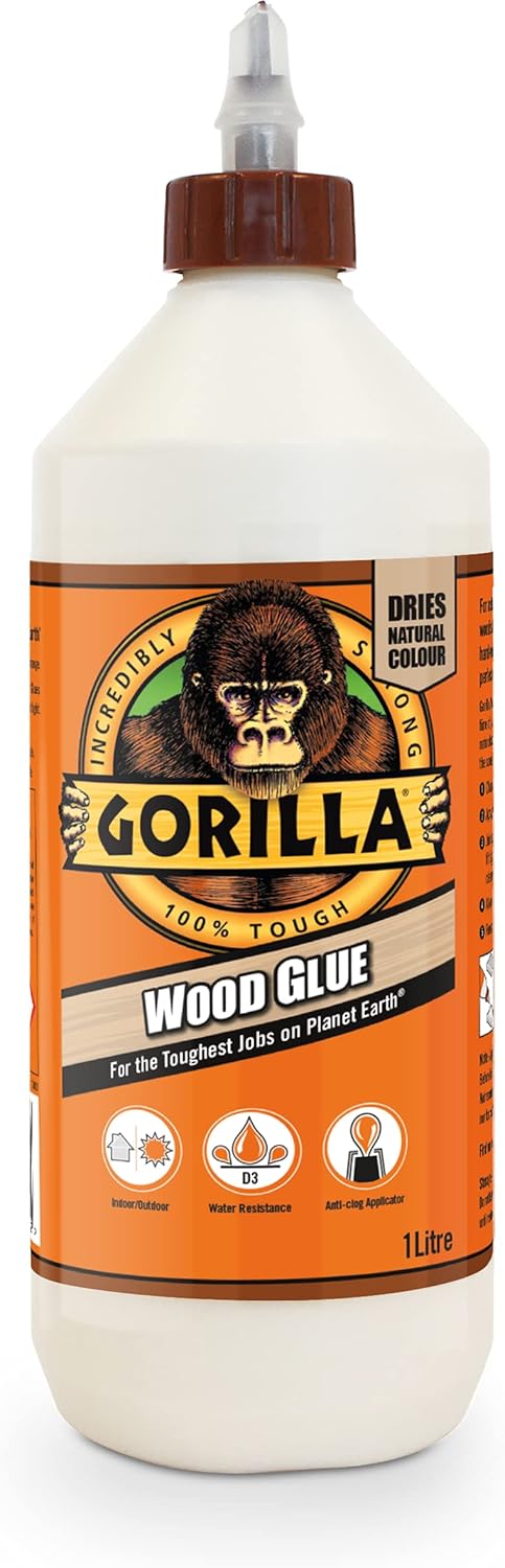 Gorilla 5044361 Wood Glue 1L (4 Pack)