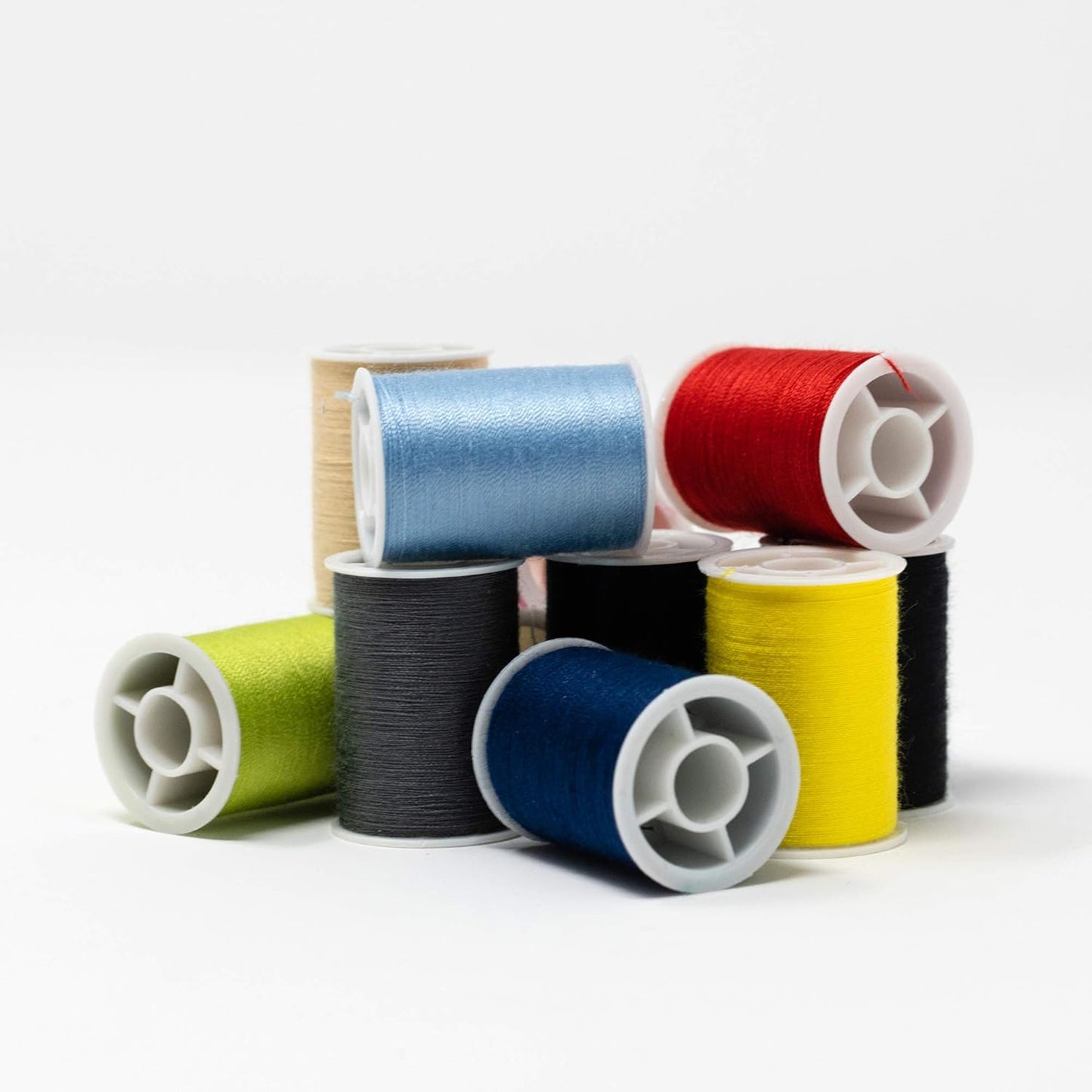 Korbond CORE Mix Polyester Thread Selection by Korbond-12 x 32m spools – 10 Colours – 384 metres – Hand and Machine Sewing, Repairs, Crafting, White