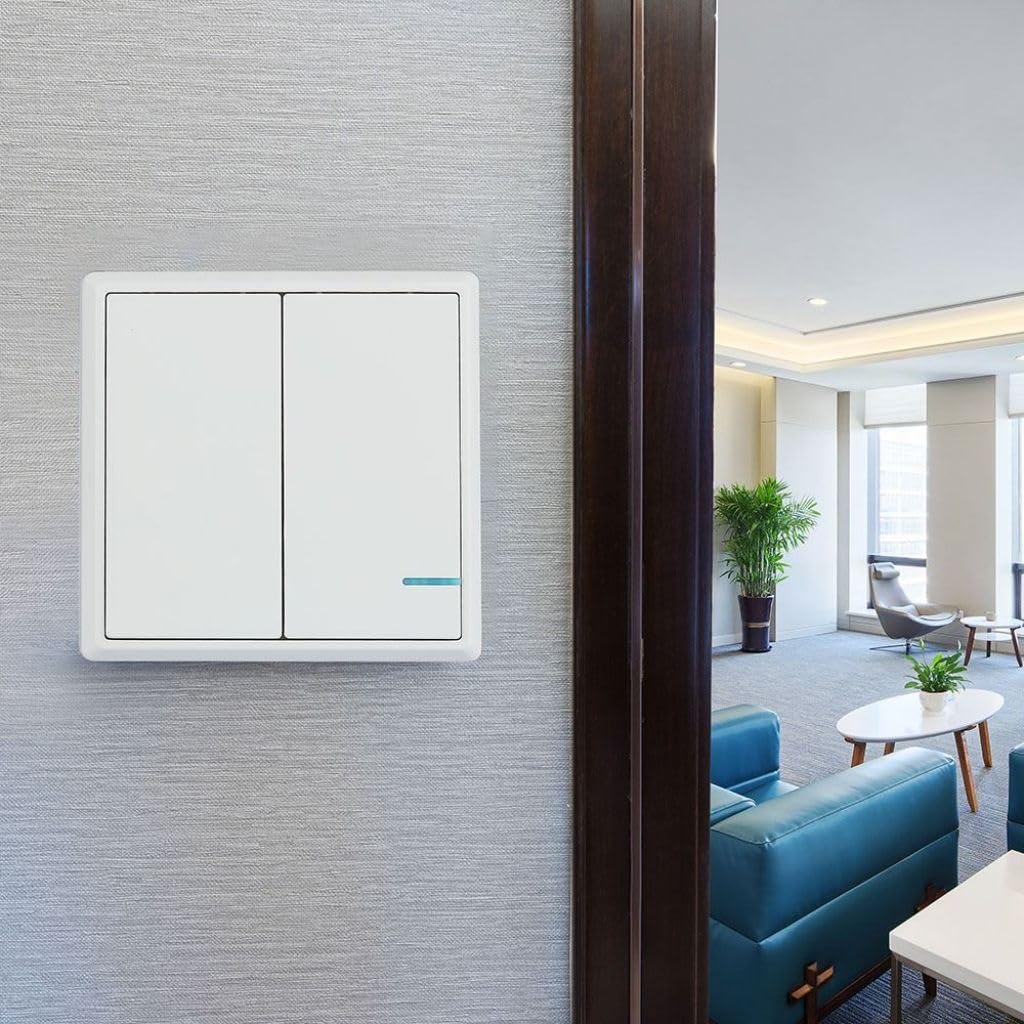 Wireless Switch with Dual Button Sensor White IP54
