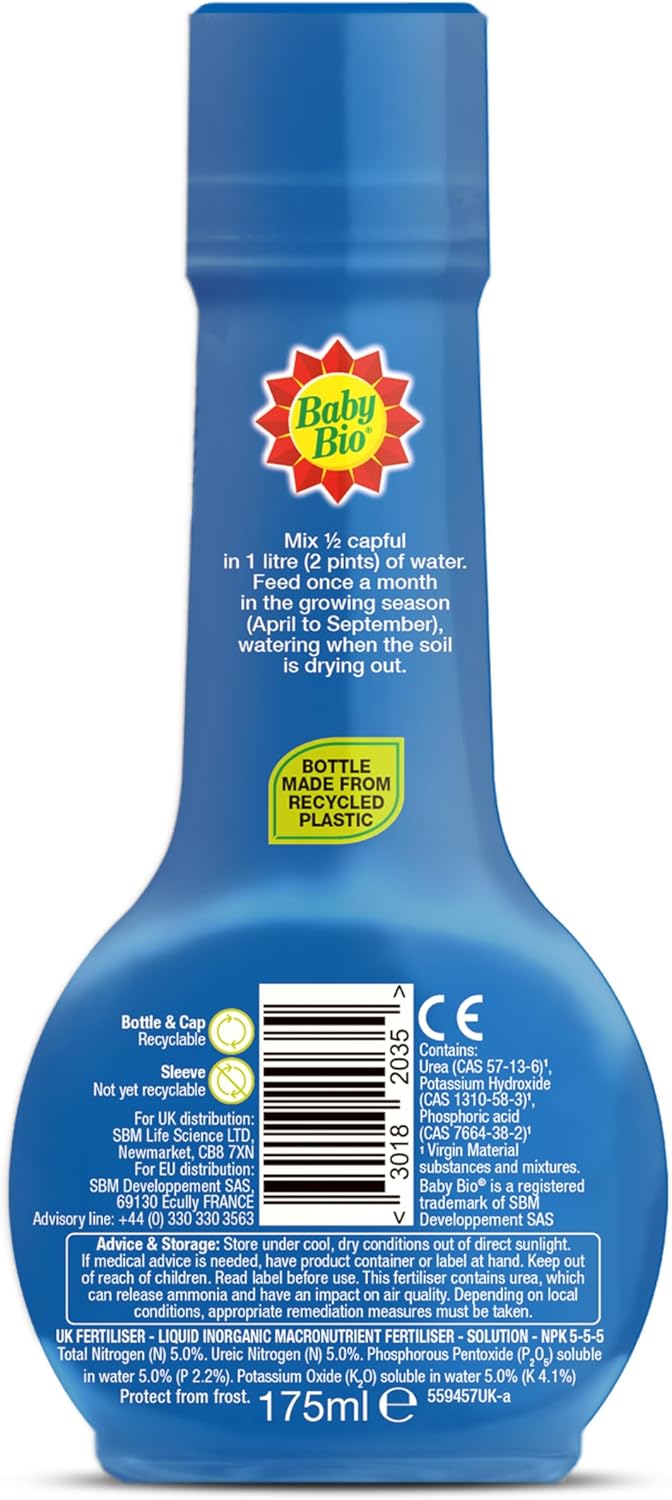 Baby Bio Cactus Food, 175ml - Liquid Concentrate Fertiliser - Specially formulated for Cacti - Healthy Growth and Vibrant Flowering - Strengthens Plant Spines for Added Resilience - Makes up to 70L