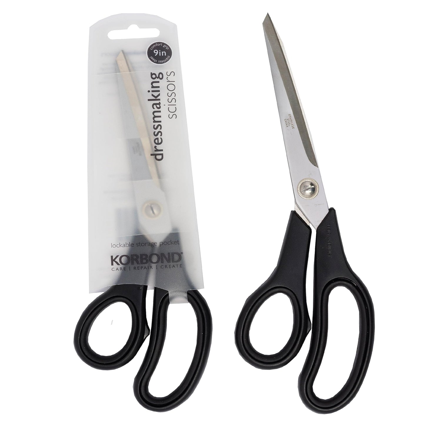 Korbond 110358 Craft 7 Inch – Soft Grip Professional, Household, Fabric, Paper Scissors. Ambidextrous – for Right & Left Handed , Silver