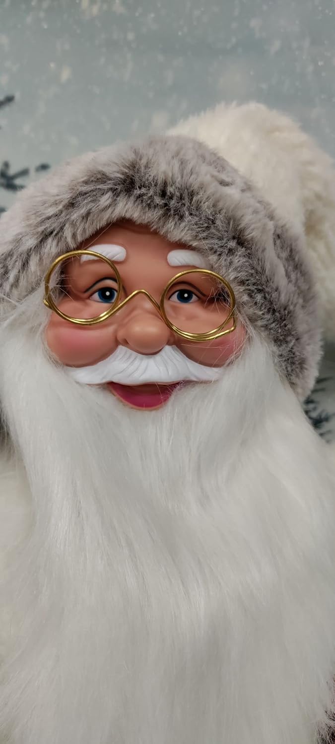 Premier Nordic Santa Traditional Standing Father Christmas With Glasses Figurine 45cm