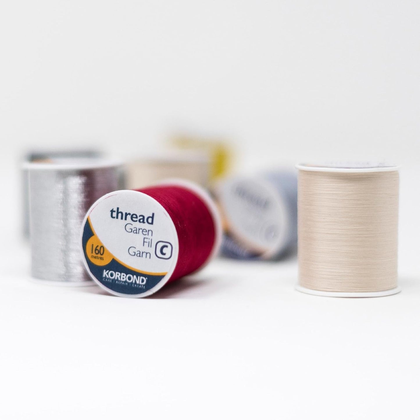 Korbond 320m Sewing Thread – 2 x 160m Spools -White Polyester – Hand and Machine Sewing