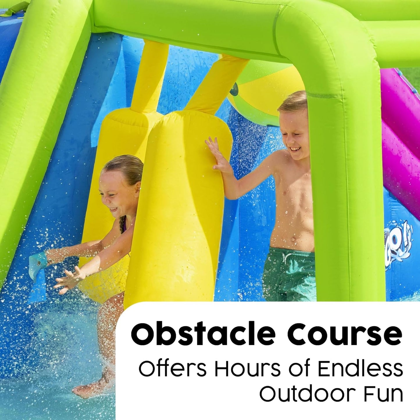 Bestway BW53387GB H2OGO Splash Course Mega Park, Inflatable Water Slide for Kids