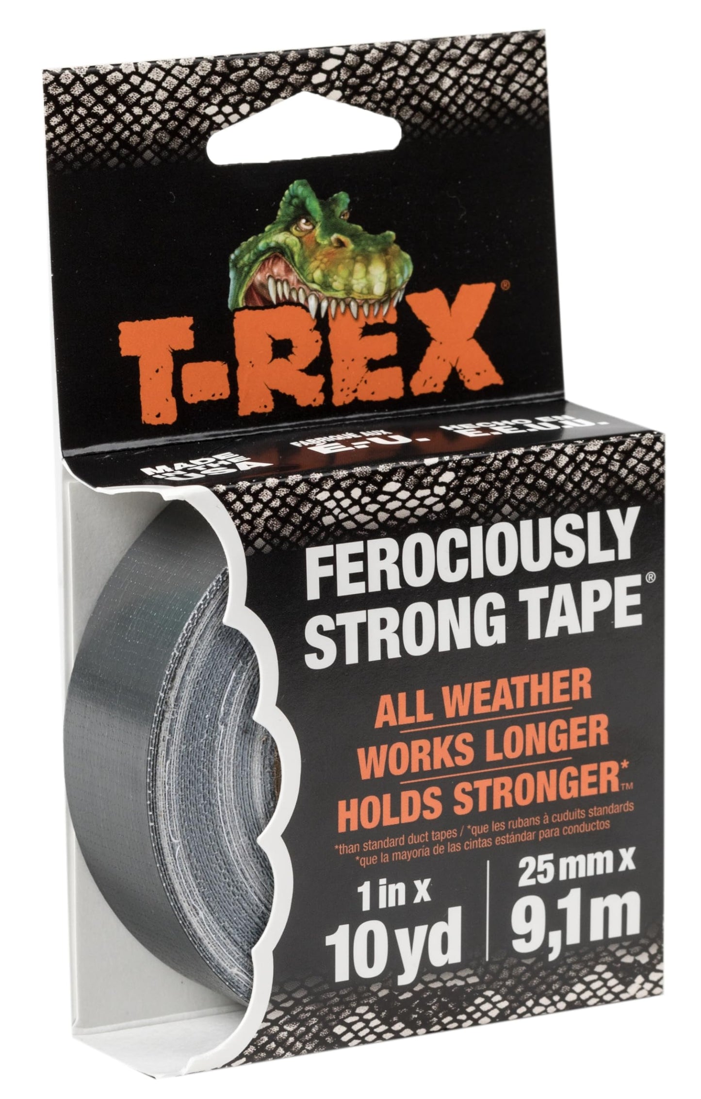 T Rex Tape Ferociously Strong Waterproof Graphite Grey Tape, 48mm x 32m, A High Strength Duct or Gaffer Cloth Adhesive Repair Tape that is Also UV Resistant From the Makers of the Original Duck Tape