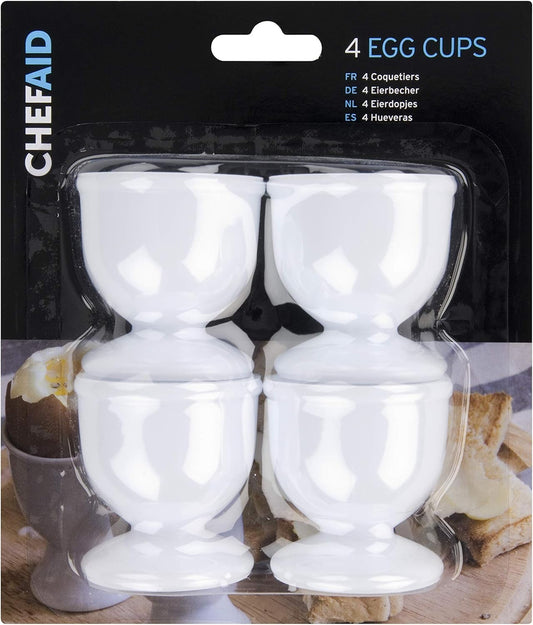 Chef Aid White Plastic Egg Cups, Set of 4