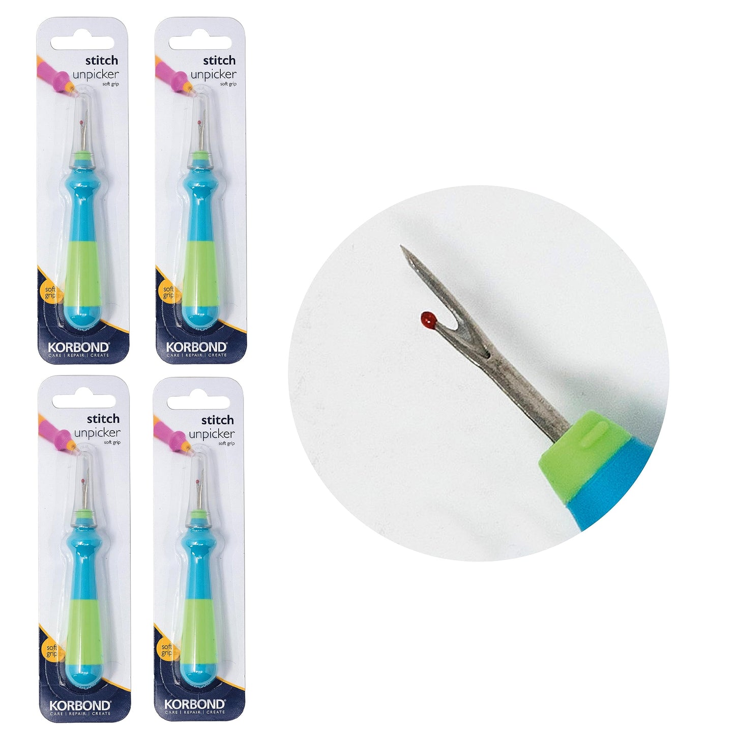 Korbond Easy Grip Seam Ripper - Stitch Unpicker with Ergonomic Large Handle