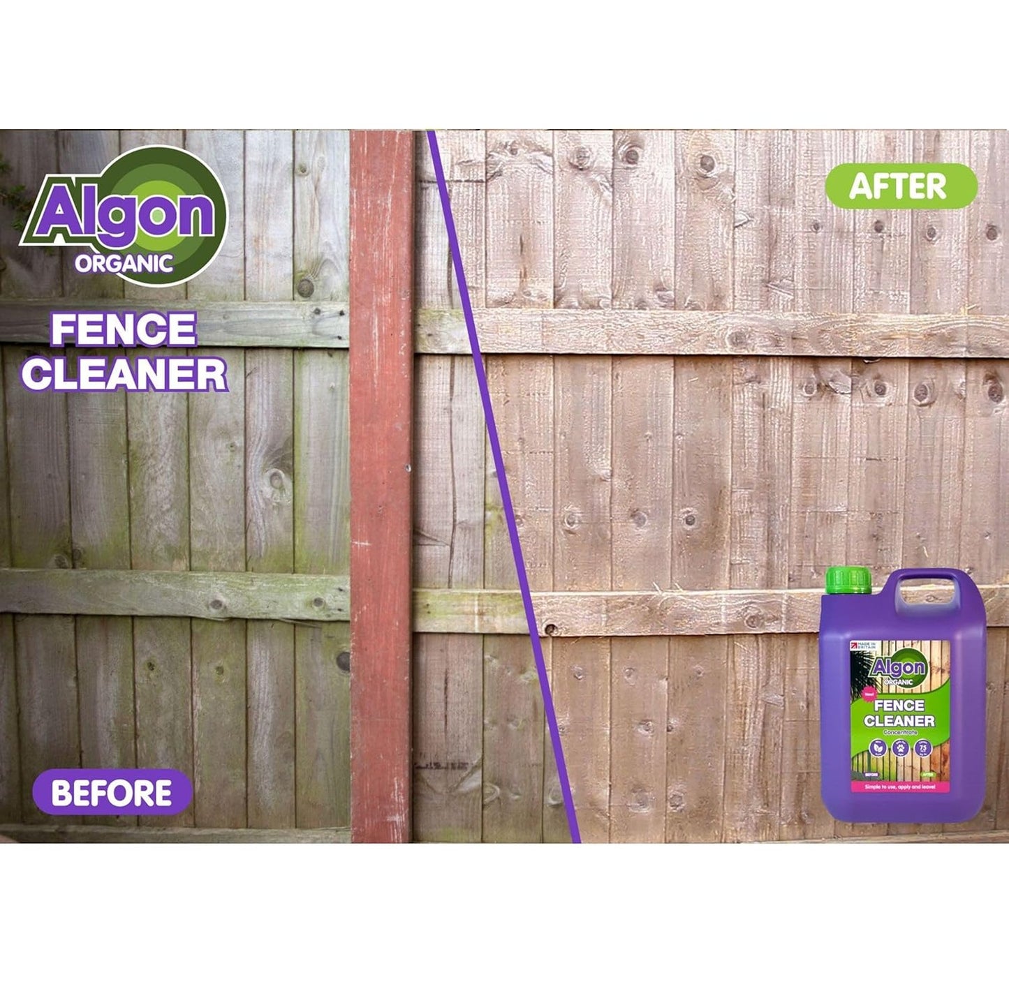 Algon Organic Fence & Outdoor Furniture Cleaner Concentrated Algae Remover Pet Safe 2.5L