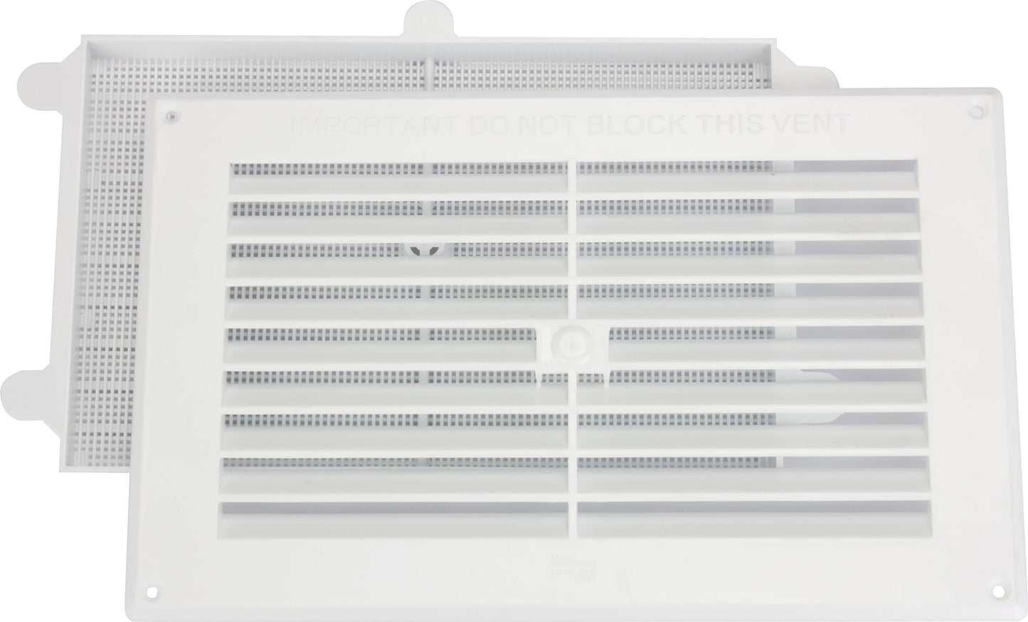 Map White Louvre Vent 229 x 229mm (9"x9") with Detachable Flyscreen Plastic Air Vent Grille for Walls & Furniture Ventilation Cover