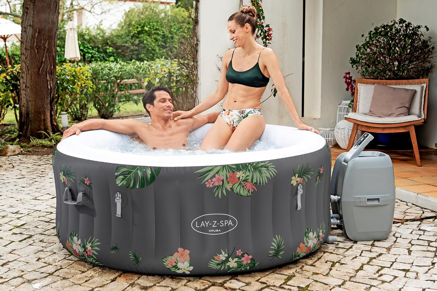 Lay-Z-Spa Aruba Signature AirJetInflatable Hot Tub Spa 2-3 person