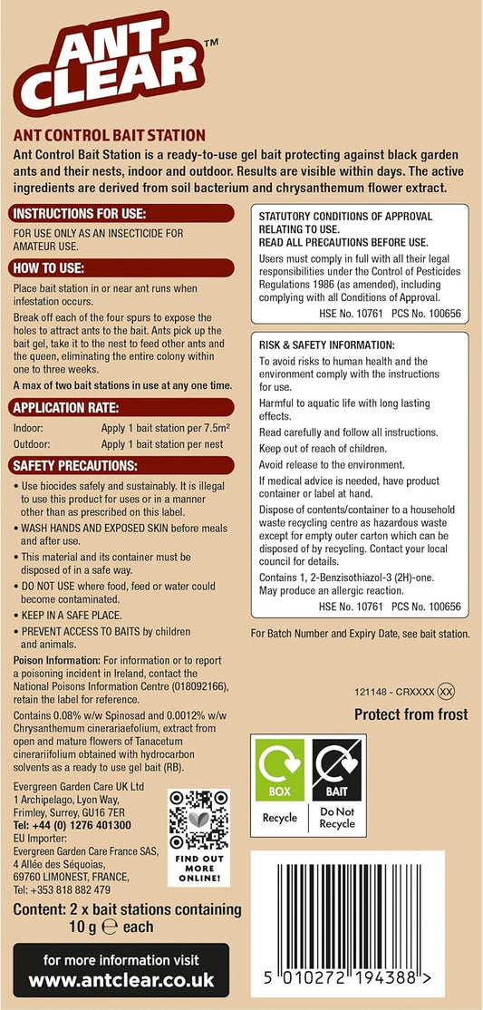 CLEAR Ant Bait Station, 2-Pack, Box