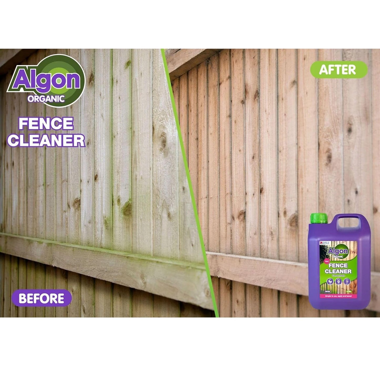 Algon Organic Fence & Outdoor Furniture Cleaner Concentrated Algae Remover Pet Safe 2.5L