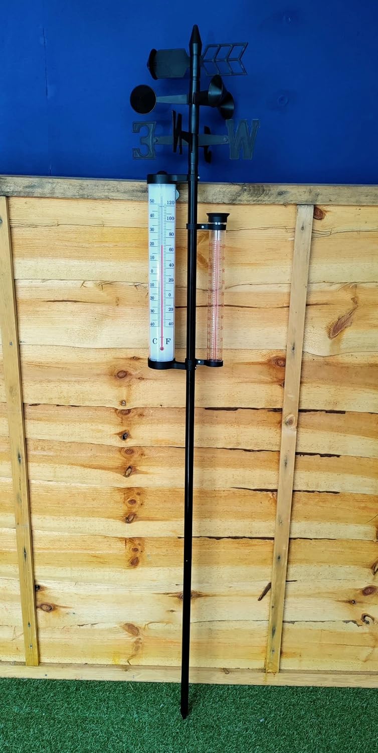 SupaGarden Outdoor Weather Station/Thermometer - Weather Vane and Rain Collector