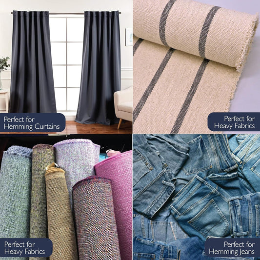 Korbond Curtain Hemming Tape – 60mm x 8m - Invisible Mending Tape for Fabric Curtains - Iron On Hem Tape - NO Sewing Required Adhesive Fabric Tape, Webbing Tape, Hemming Tape