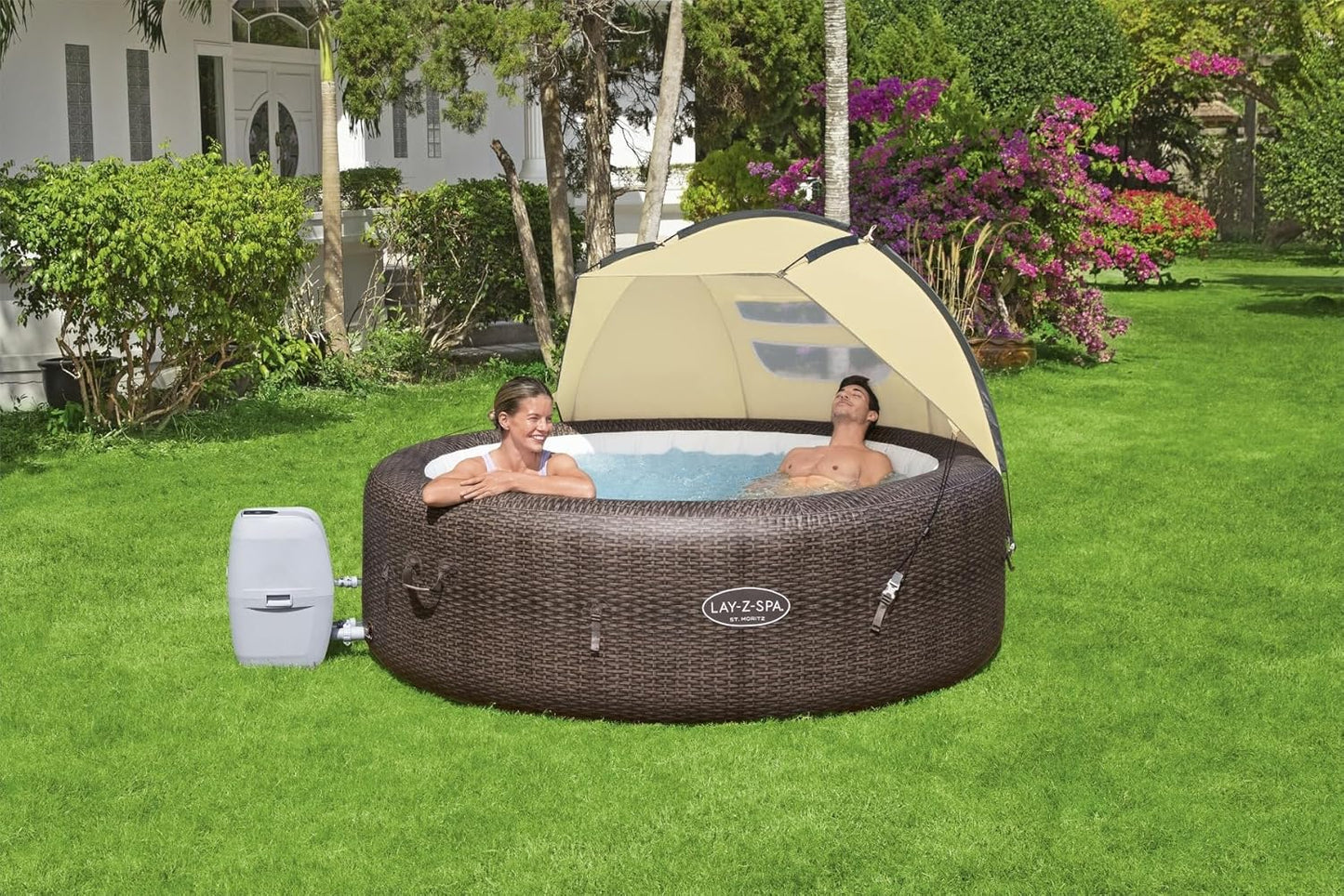 Lay-Z Spa 60304 Canopy Cover for Weather and Sun Shelter, Hot Tub Accessories, Fits Most Lay-Z-Spa Models, Multicolor, 109.0 cm*183.0 cm*94.0 cm