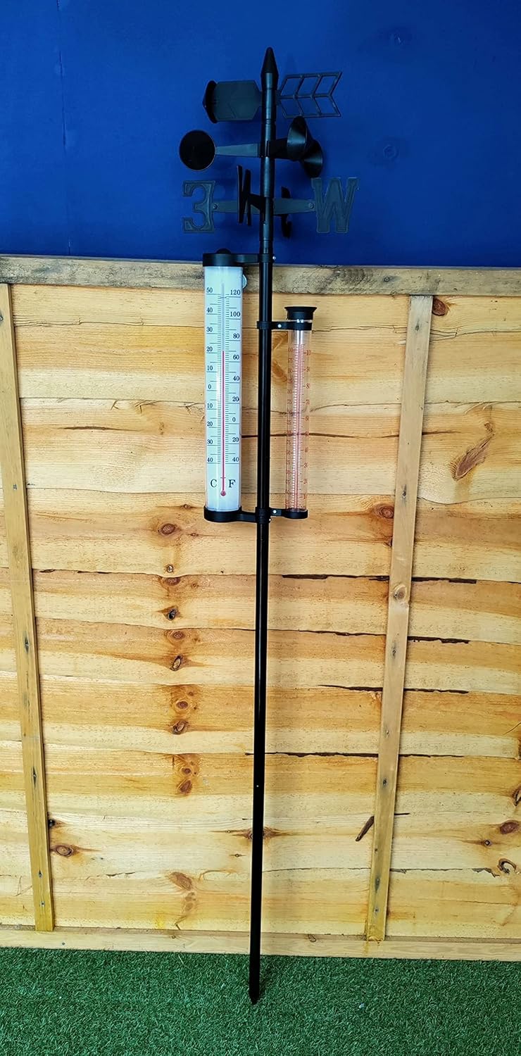 SupaGarden Outdoor Weather Station/Thermometer - Weather Vane and Rain Collector