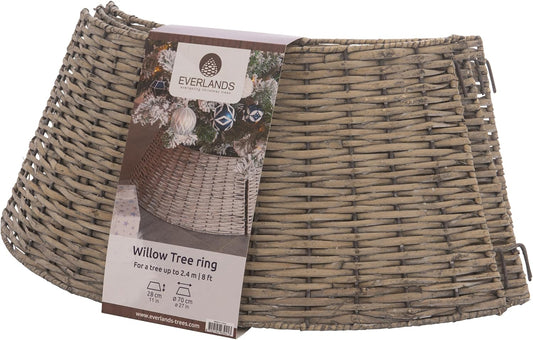 Tree Base Ring: Grey Willow - Christmas Tree Base Cover - Diameter 28 cm