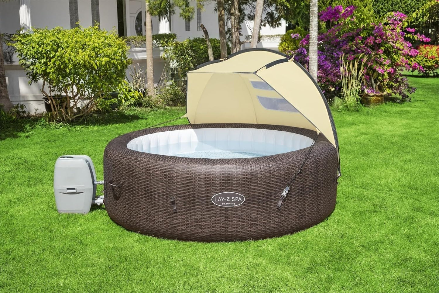 Lay-Z Spa 60304 Canopy Cover for Weather and Sun Shelter, Hot Tub Accessories, Fits Most Lay-Z-Spa Models, Multicolor, 109.0 cm*183.0 cm*94.0 cm