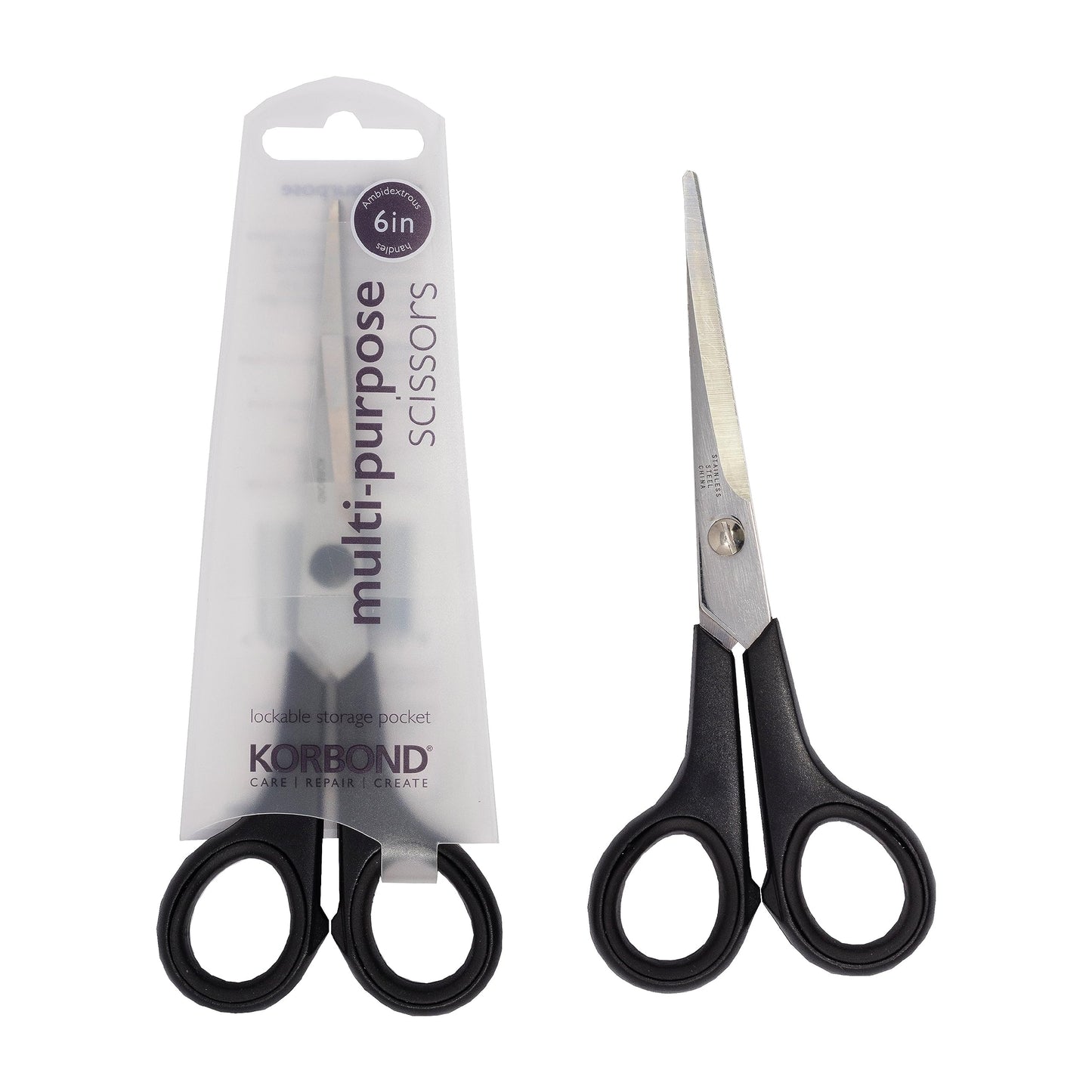 Korbond 110358 Craft 7 Inch – Soft Grip Professional, Household, Fabric, Paper Scissors. Ambidextrous – for Right & Left Handed , Silver