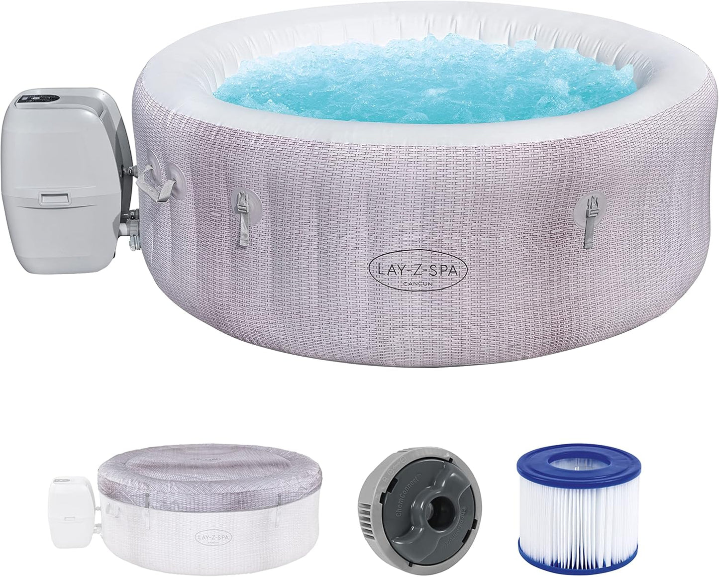 Lay-Z-Spa Cancun Signature AirJet Inflatable Hot Tub Spa 2-4 person, 1.80 m x 66 cm